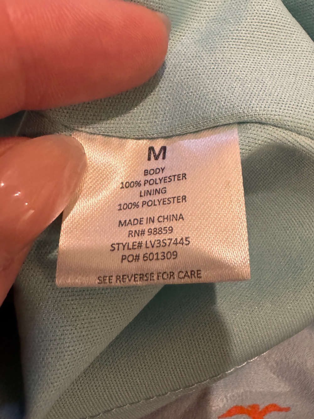 Olive & Oak Light Blue Sleeveless V-Neck Mini Dress with Orange Bird Print - Picture 9 of 10
